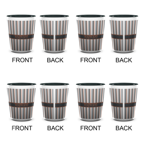 Gray Stripes Shot Glassess - Two Tone - Set of 4 - APPROVAL