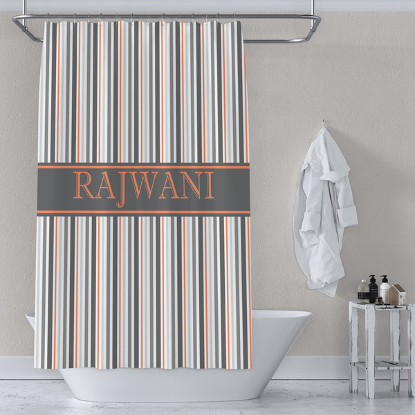 Gray Stripes Shower Curtain Lifestyle