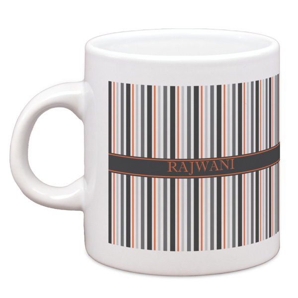 Custom Gray Stripes Espresso Cup (Personalized)