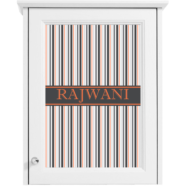 Gray Stripes Single White Cabinet Decal