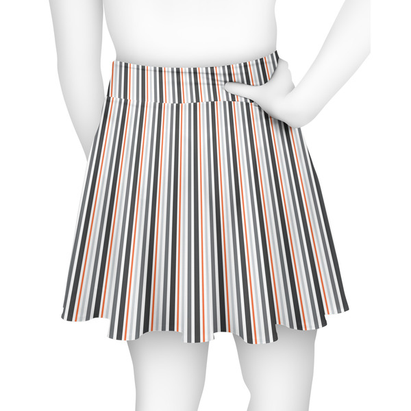 Gray Stripes Skater Skirt - Back