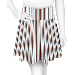 Gray Stripes Skater Skirt