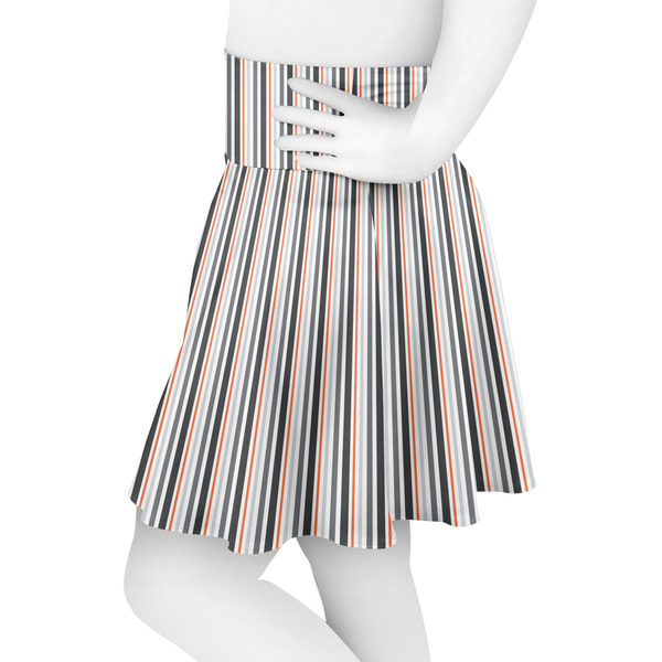Gray Stripes Skater Skirt - Side