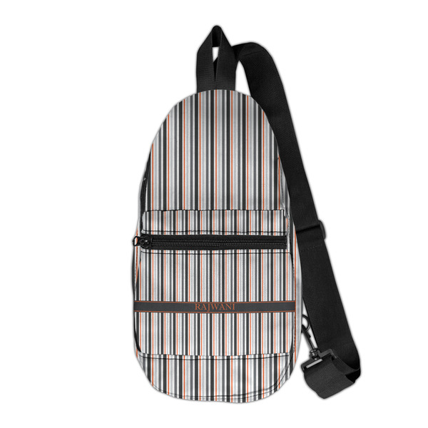 Custom Gray Stripes Sling Bag (Personalized)
