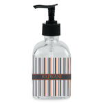 Gray Stripes Glass Soap & Lotion Bottle - Single Bottle (Personalized)