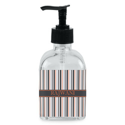 Gray Stripes Glass Soap & Lotion Bottle - Single Bottle (Personalized)