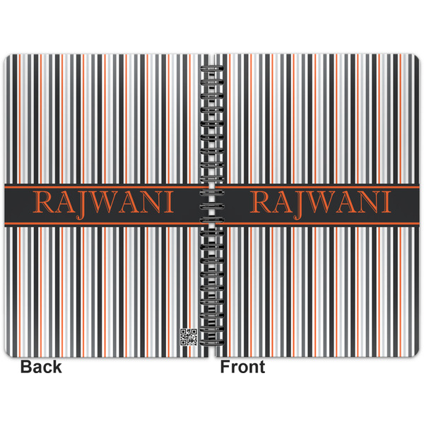 Gray Stripes Spiral Journal 7 x 10 - Apvl