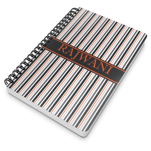 Gray Stripes Spiral Journal 7 x 10 - Main