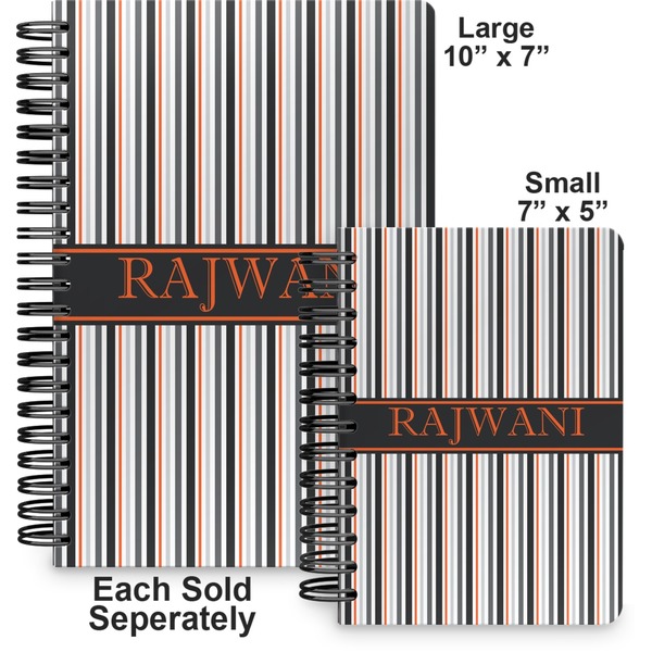 Gray Stripes Spiral Journal - Comparison