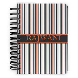 Gray Stripes Spiral Notebook - 5x7 w/ Name or Text