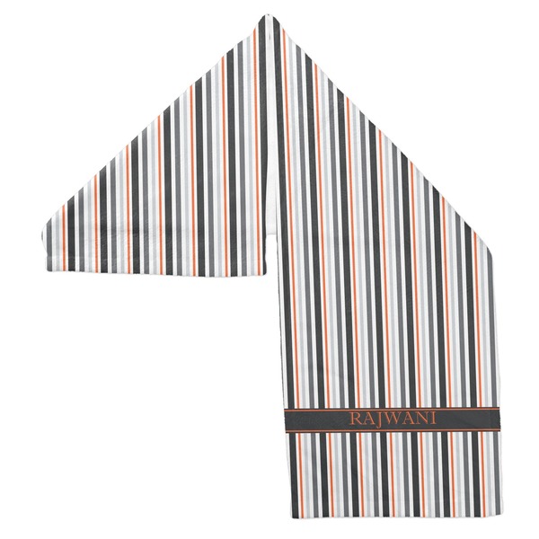 Gray Stripes Sports Towel Folded - Both Sides Showing