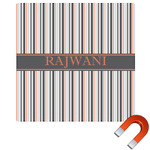 Gray Stripes Square Car Magnet - 6" (Personalized)