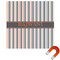 Gray Stripes Square Car Magnet - 6" (Personalized)