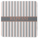 Gray Stripes Square Rubber Backed Coaster (Personalized)