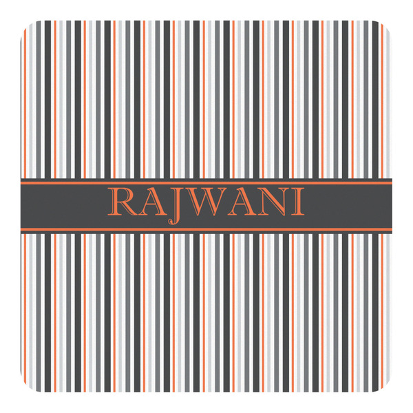 Custom Gray Stripes Square Decal - Small (Personalized)