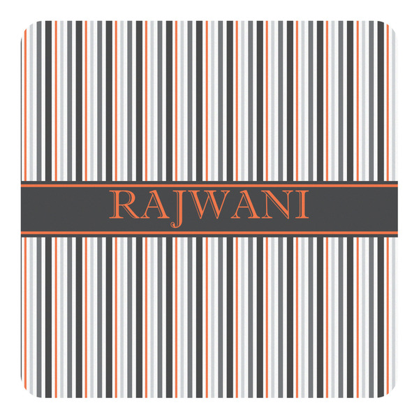Custom Gray Stripes Square Decal - XLarge (Personalized)