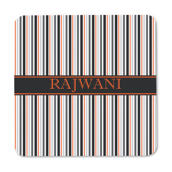 Gray Stripes Square Fridge Magnet - FRONT