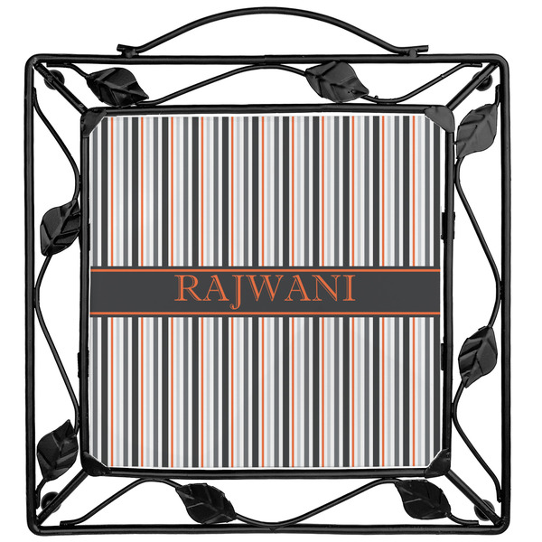 Custom Gray Stripes Square Trivet (Personalized)