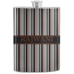 Gray Stripes Stainless Steel Flask (Personalized)