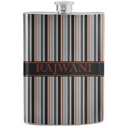 Gray Stripes Stainless Steel Flask (Personalized)