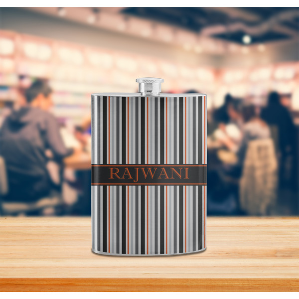 Gray Stripes Stainless Steel Flask - LIFESTYLE 2
