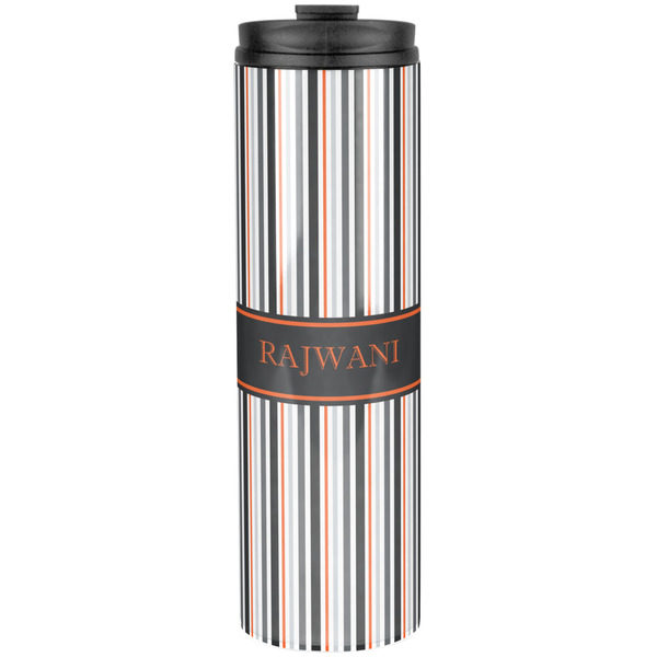 Custom Gray Stripes Stainless Steel Skinny Tumbler - 20 oz (Personalized)