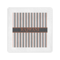 Gray Stripes Cocktail Napkins (Personalized)