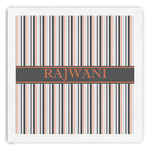 Gray Stripes Paper Dinner Napkins (Personalized)