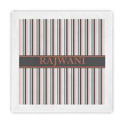 Gray Stripes Decorative Paper Napkins (Personalized)