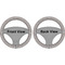 Gray Stripes Steering Wheel Cover- Front and Back