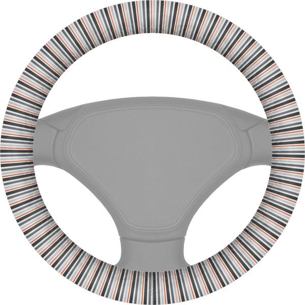 Custom Gray Stripes Steering Wheel Cover