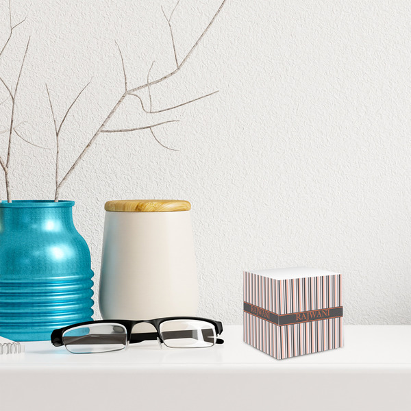 Gray Stripes Sticky Note Cube - LIFESTYLE