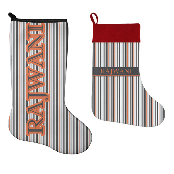 Gray Stripes Stockings - Side by Side compare