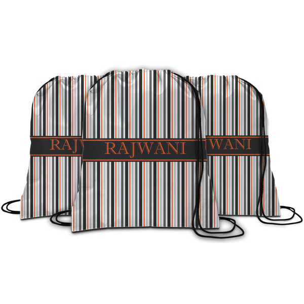Gray Stripes String Backpack - MAIN