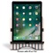 Gray Stripes Stylized Tablet Stand - Front with ipad