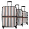 Gray Stripes 3 Piece Luggage Set - 20" Carry On, 24" Medium Checked, 28" Large Checked (Personalized)