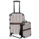Gray Stripes Kids 2-Piece Luggage Set - Suitcase & Backpack (Personalized)