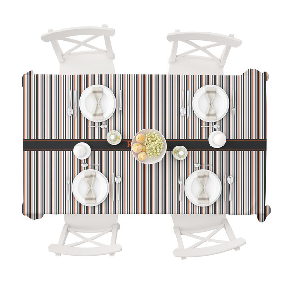 Gray Stripes Tablecloths (58"x102") - TOP VIEW