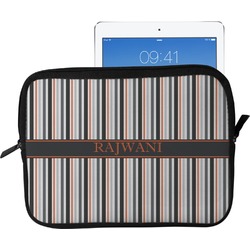 Gray Stripes Tablet Case / Sleeve - Large (Personalized)