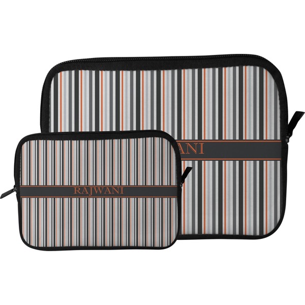 Gray Stripes Tablet Sleeve (Size Comparison)