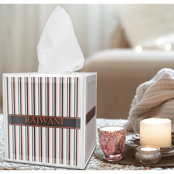 Gray Stripes Tissue Box - LIFESTYLE