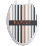 Gray Stripes Toilet Seat Decal - Elongated (Personalized)