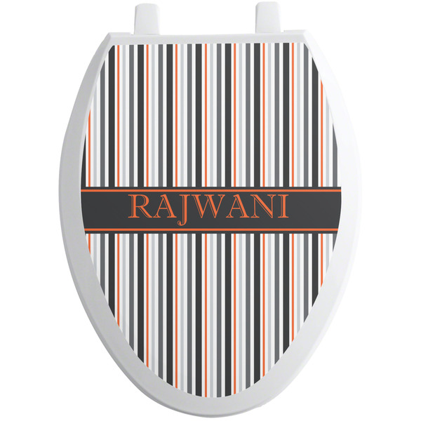 Grey Stripes Toilet Seat Decal (Personalized)