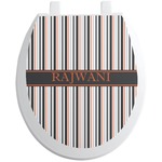 Gray Stripes Toilet Seat Decal (Personalized)