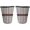 Gray Stripes Trash Can Black - Front and Back - Apvl