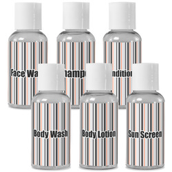 Gray Stripes Travel Bottles (Personalized)