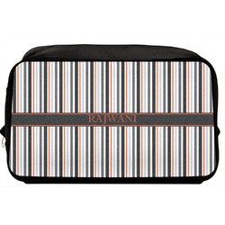 Gray Stripes Toiletry Bag / Dopp Kit (Personalized)