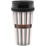 Gray Stripes Acrylic Travel Mug without Handle (Personalized)