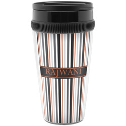 Gray Stripes Acrylic Travel Mug without Handle (Personalized)