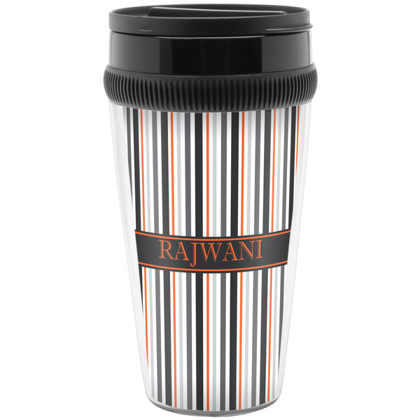 Custom Gray Stripes Acrylic Travel Mug without Handle (Personalized)